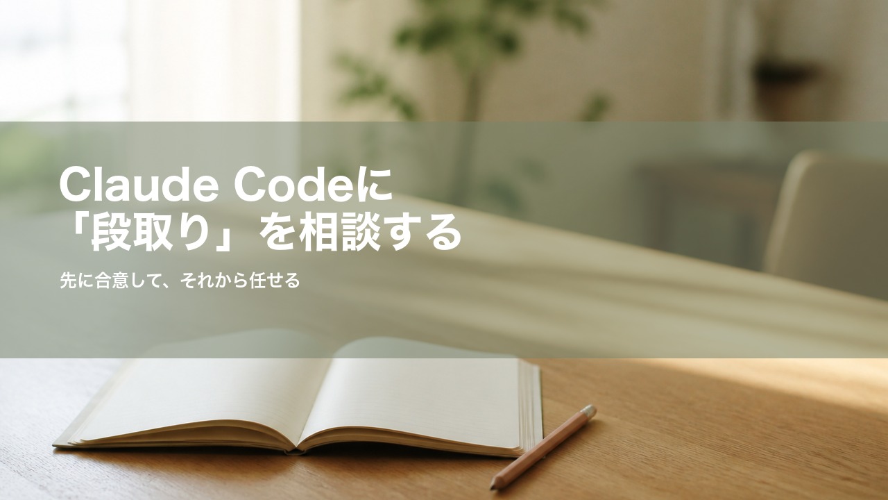 Claude Codeに「段取り」を相談する 記事アイキャッチ