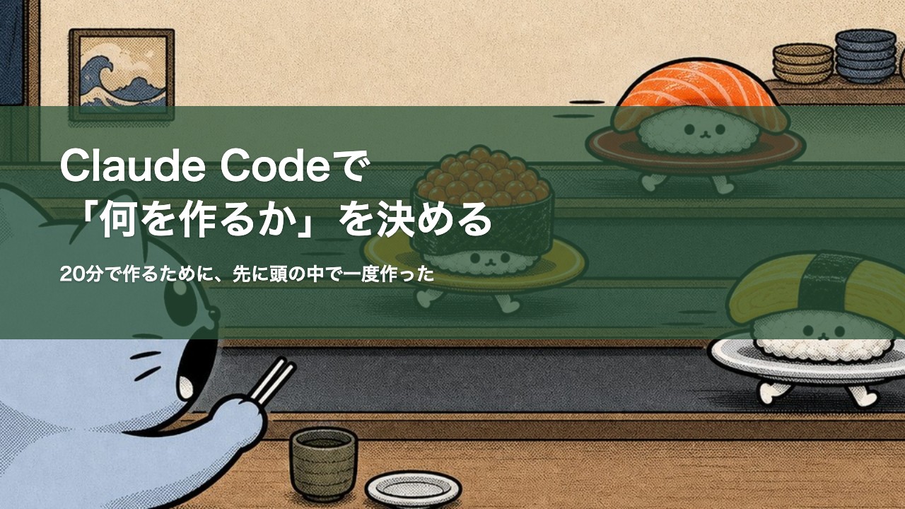 Claude Codeで「何を作るか」を決める 記事アイキャッチ