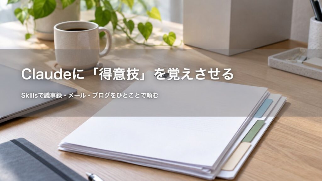 Claudeに得意技を覚えさせる 記事アイキャッチ