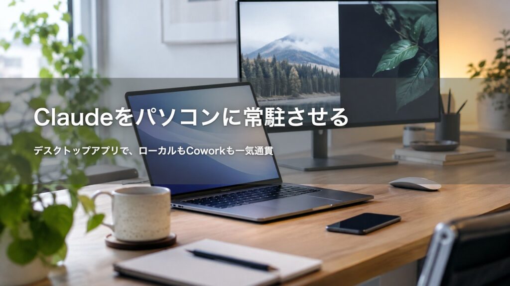 Claudeをパソコンに常駐させる 記事アイキャッチ